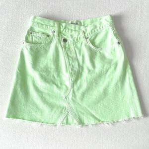 AGOLDE Criss Cross Mini Denim Skirt